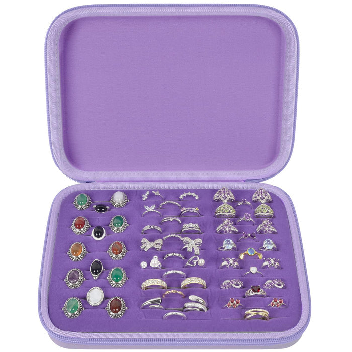 42-Slot Ring & Jewelry Organizer Case | ALKOO – purple – protective case product view