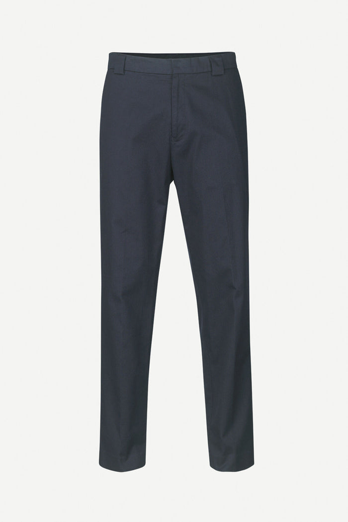 Samsoe Samsoe - Besso Trousers Night Sky - Pantalon fuselé en coton - Homme-Pantalons et Shorts-M20200046