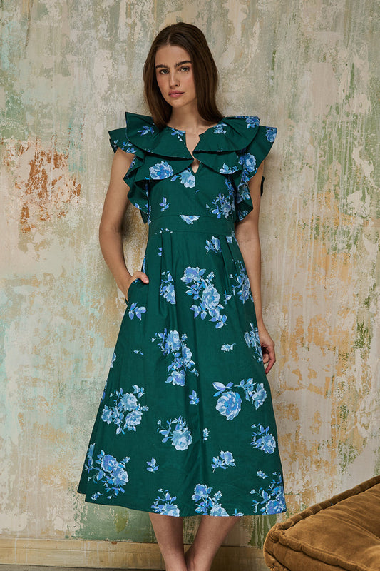 Santana Tie Back Midi Dress Denise Floral