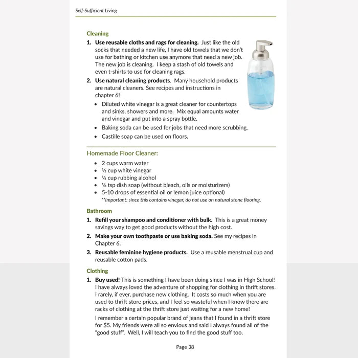 Self-Sufficient Living natural cleaner recipe page