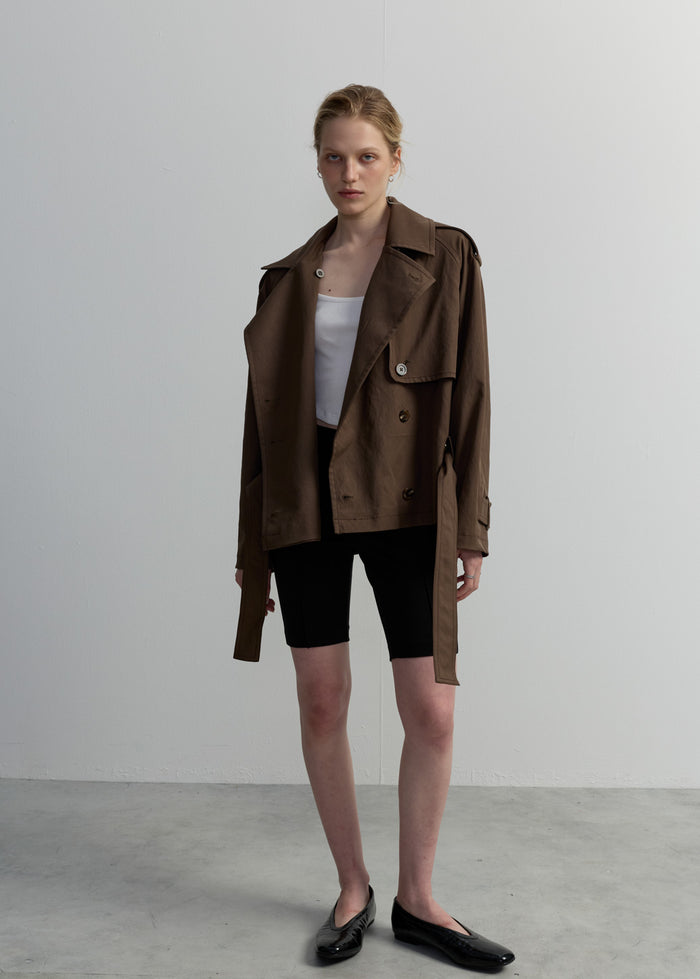 SHORT BELTED TRENCH JACKET