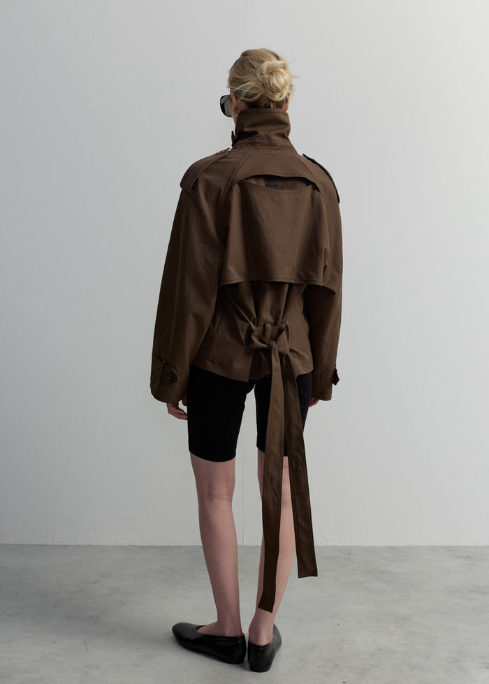 SHORT BELTED TRENCH JACKET