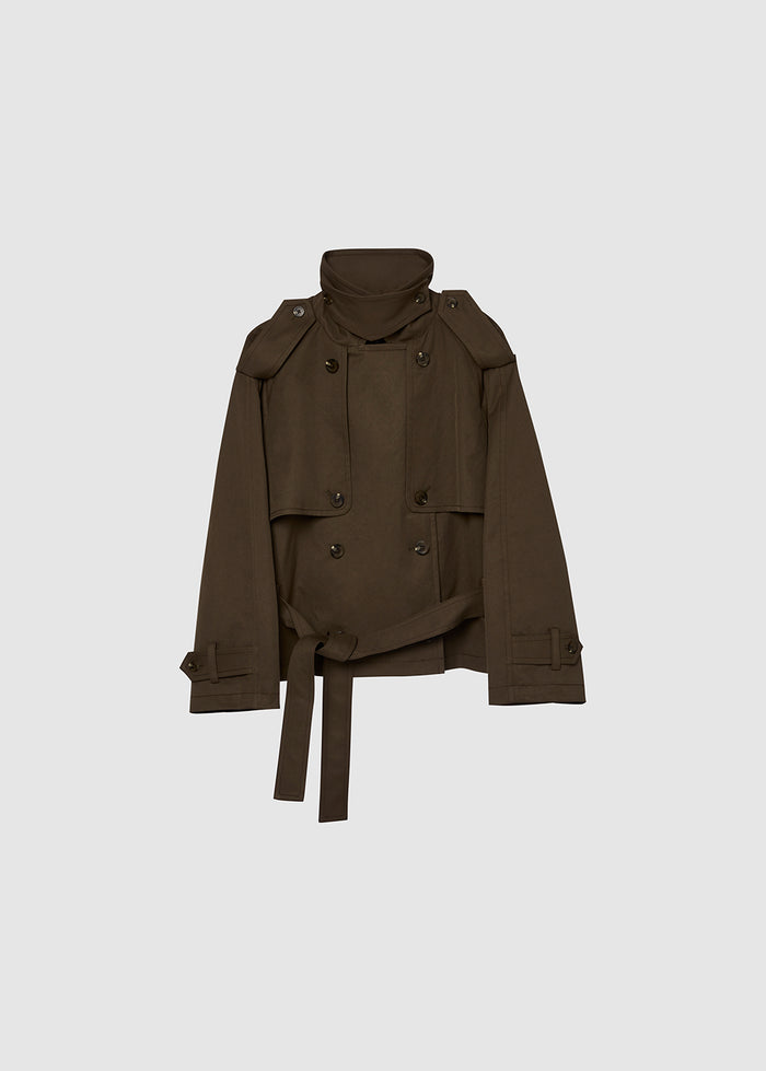SHORT BELTED TRENCH JACKET