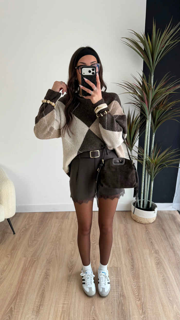 Short dentelle choco DS.Sélection