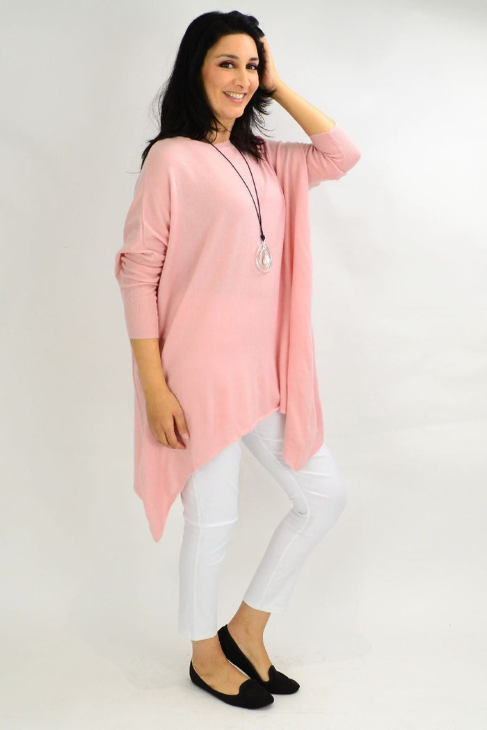 Soft baby pink Boho Australia tunic top featuring a cozy, free-size design and a relaxed fit for comfortable wear.