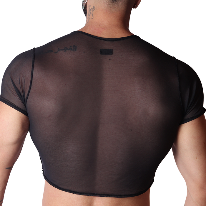 Spectrum Black Crop Top vista posterior de Gigo Underwear