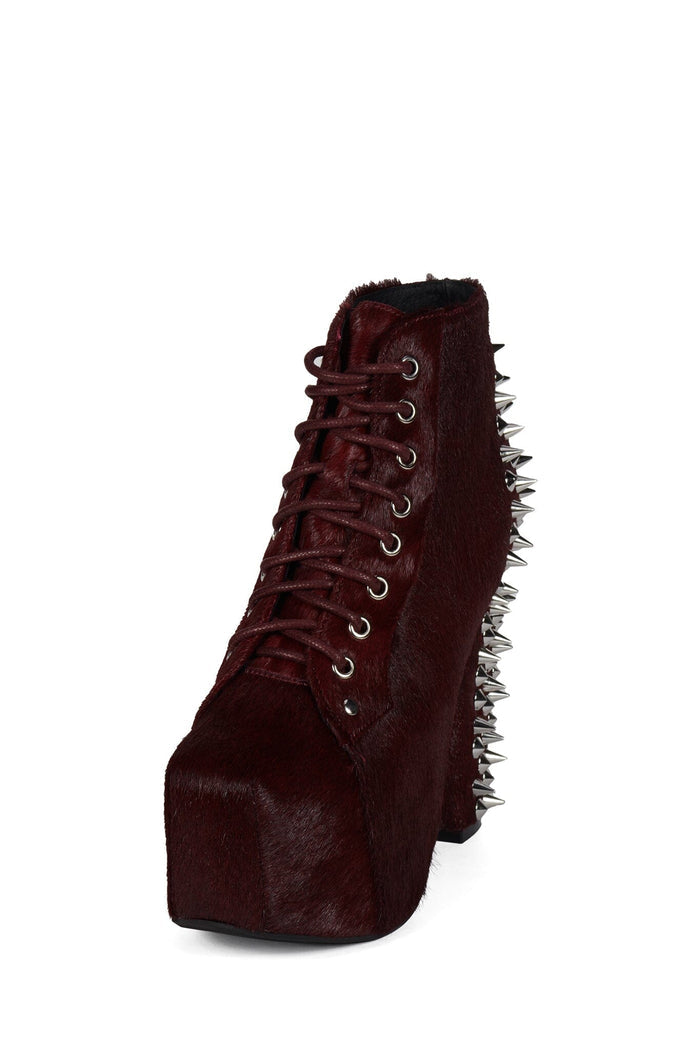 SPIKE-HLCP Platform Boot Wine Hair Silver _hover