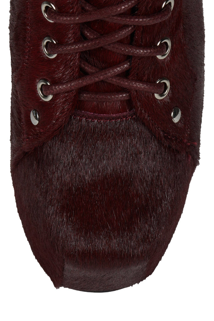 SPIKE-HLCP Platform Boot Wine Hair Silver