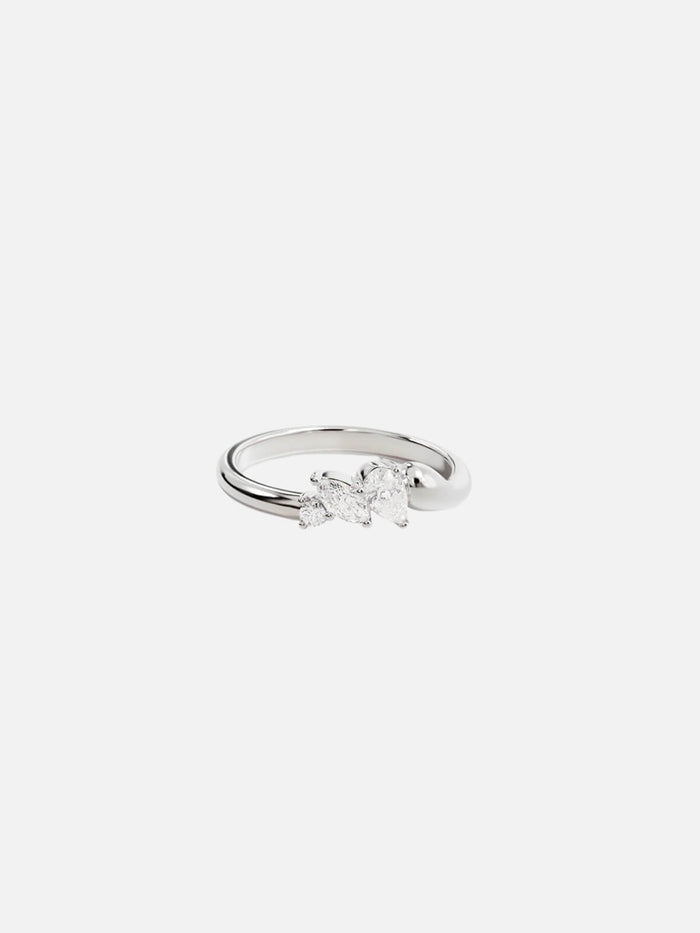Sterling Silver Crystal Wings Ring