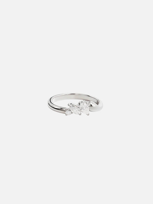 Sterling Silver Crystal Wings Ring