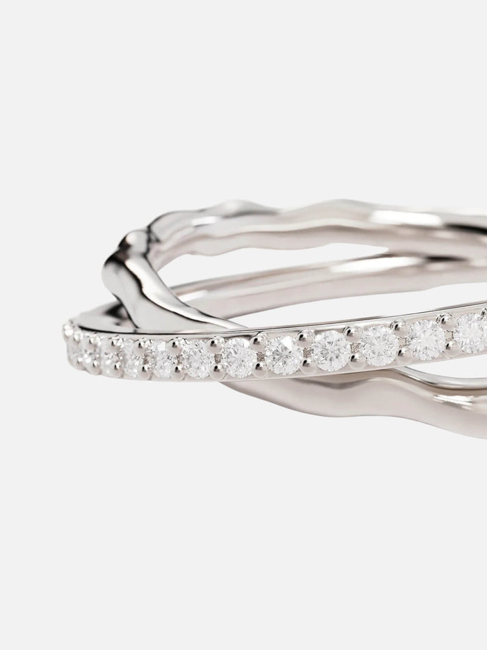 Sterling Silver Entwined Hearts Ring