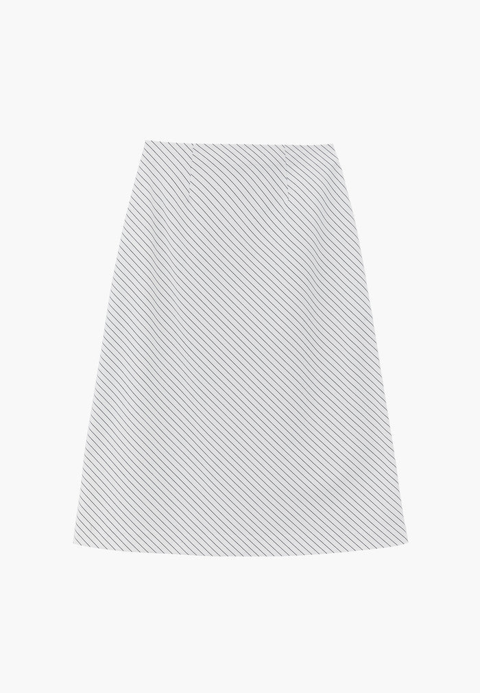 Striped A-Line Midi Skirt - STRIPE COMB