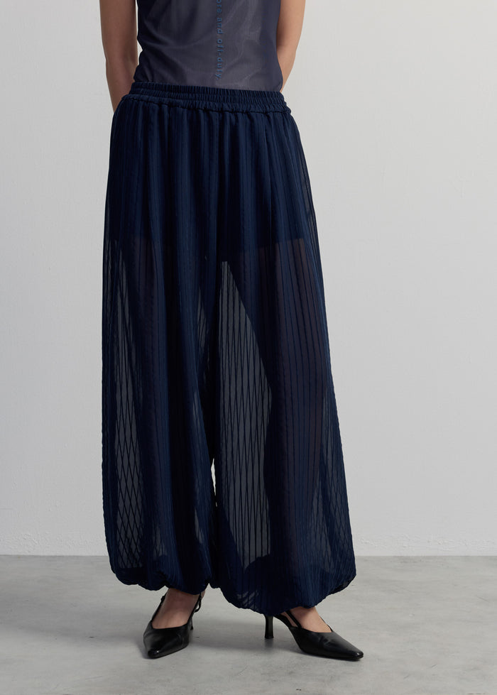 STRIPED MESH PANTS