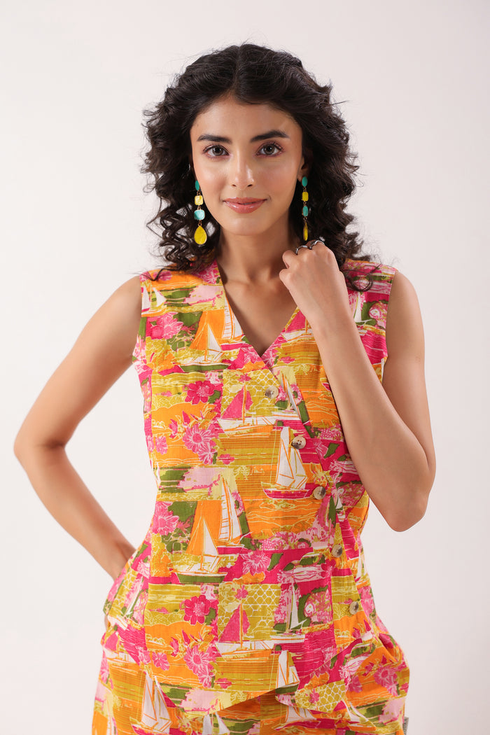 Sunburst Symphony Multi Cotton Co-ord Set