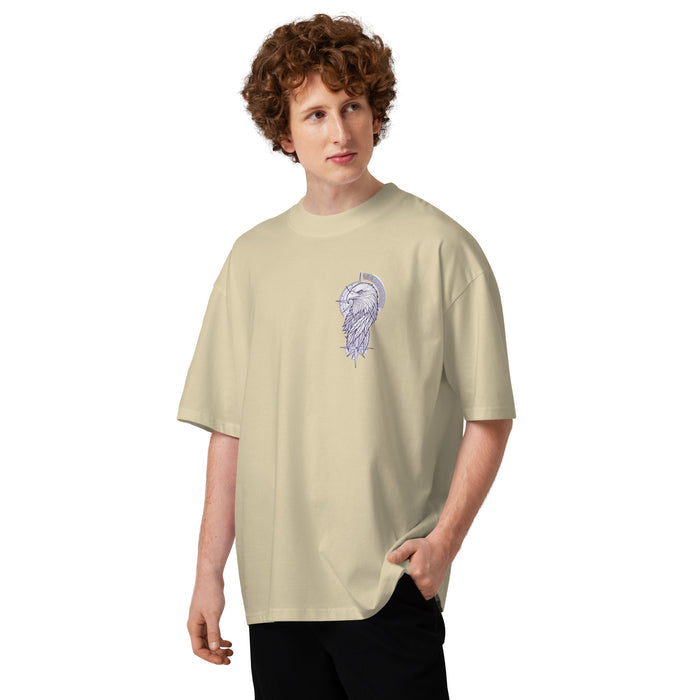 T-shirt col montant Freedom Eagles pierre face - tête d'aigle à la poitrine