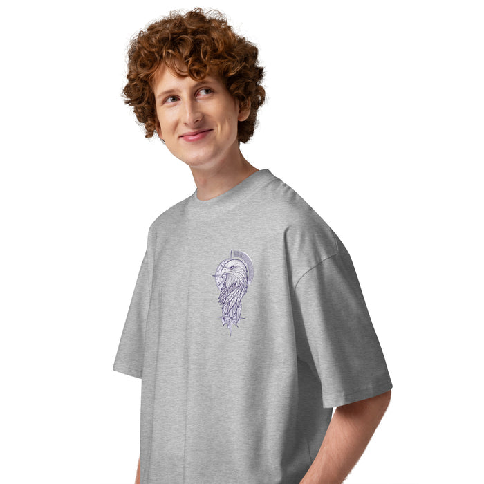 T-shirt col montant Freedom Eagles gris chiné profil gauche