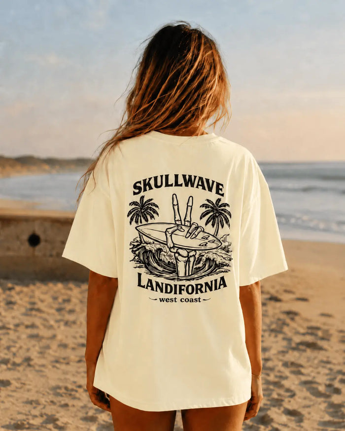 Skullwave Store T-shirt Oversize Femme T-shirt Femme Oversize Landifornia Jaune Pastel | Skullwave Hossegor