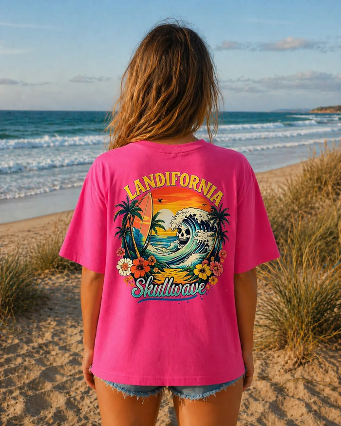 Skullwave Store T-shirt Oversize Femme T-shirt Femme Oversize Landifornia Rose | Skullwave Hossegor