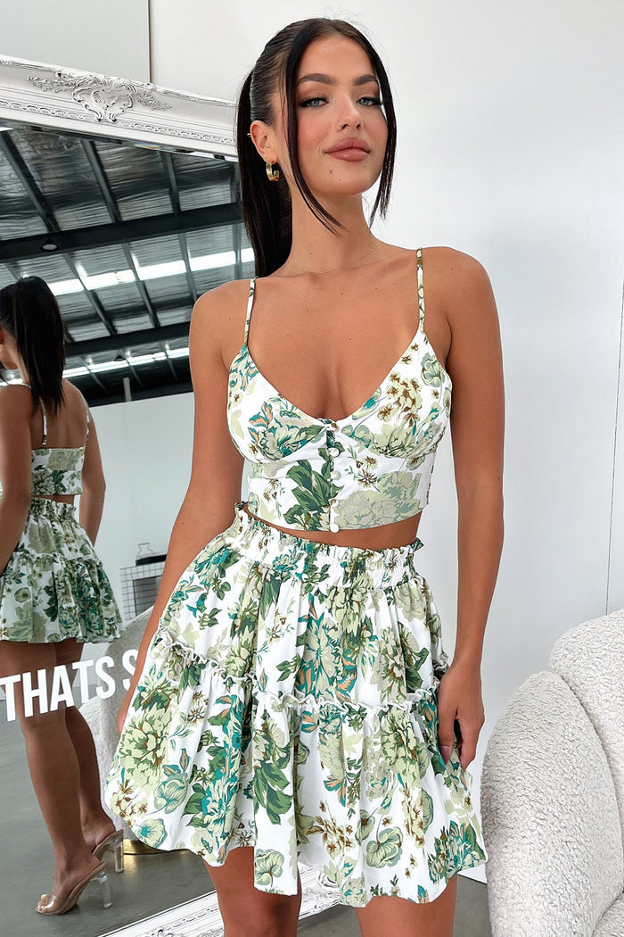 Tahan Crop - Green Floral