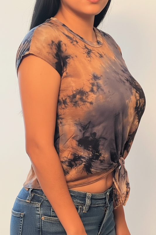 Taupe Tie Dye Top