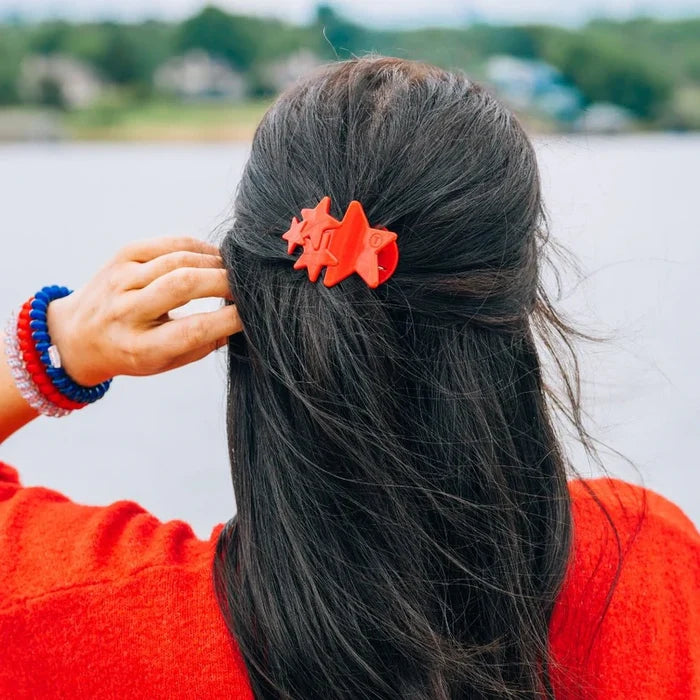 Teleties - Red Shooting Star Small Flat Hair Clip