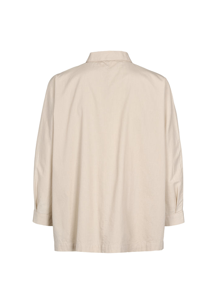 Beige skjorte set bagfra med krave