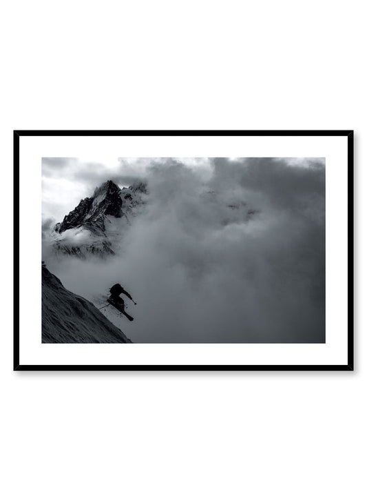 Landscape photography poster by Opposite Wall with adventure extreme skier on mountain