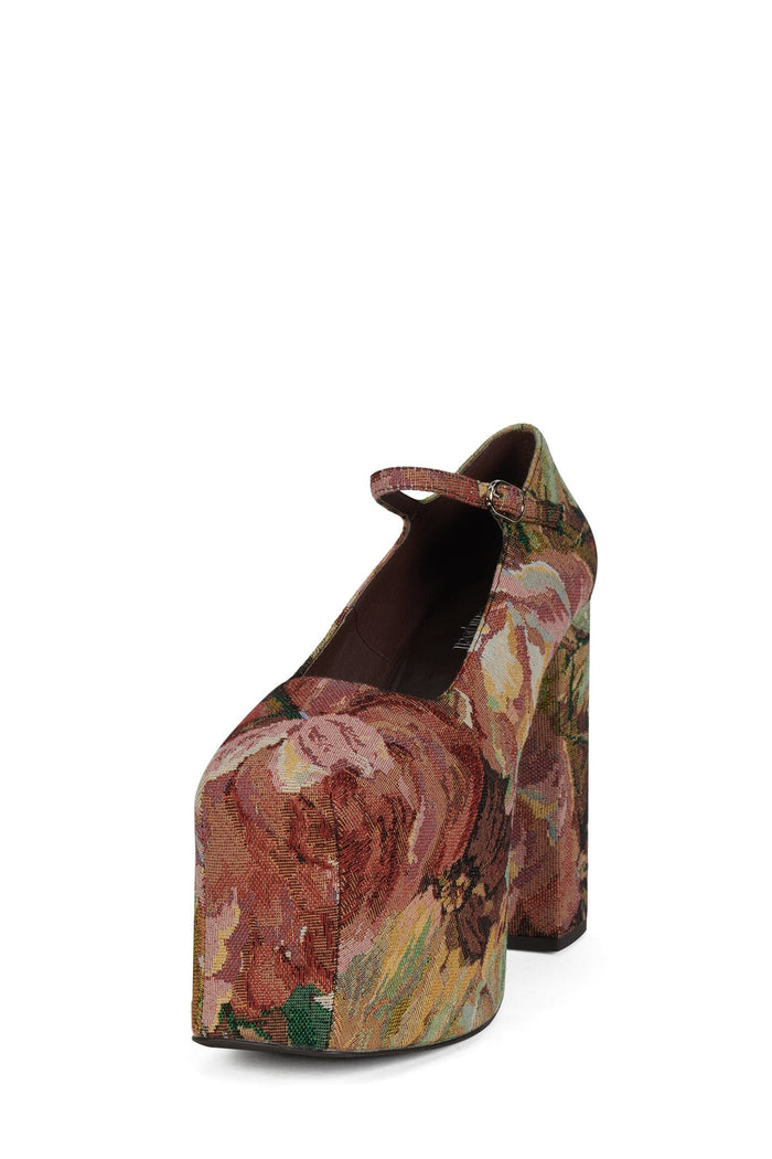 THE-TRUTH Jeffrey Campbell Platform Mary-Jane Red Multi Tapestry