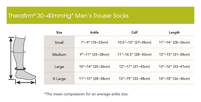 THERAFIRM® Firm Support Men's Trouser Socks 30-40 mmHg