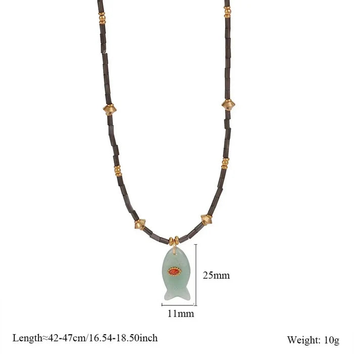 TL A A Fish Gem Necklace