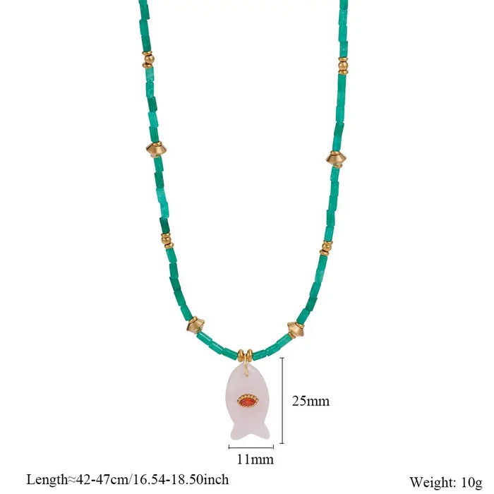TL A A Fish Gem Necklace