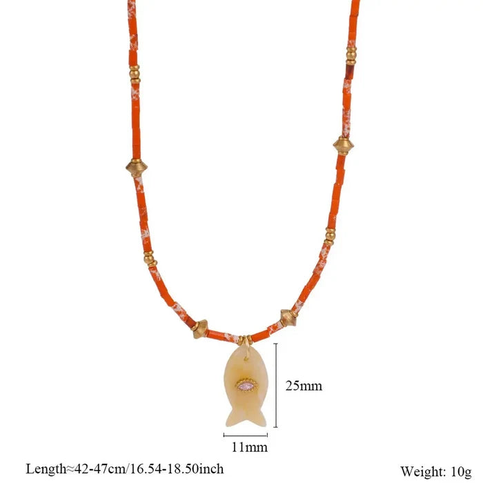 TL A A Fish Gem Necklace