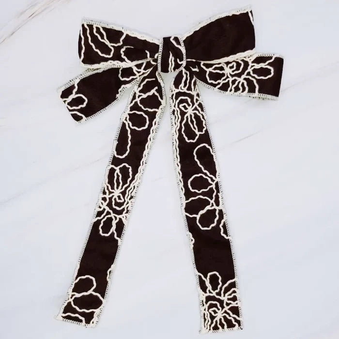 TL EY Stitch Bow Clip