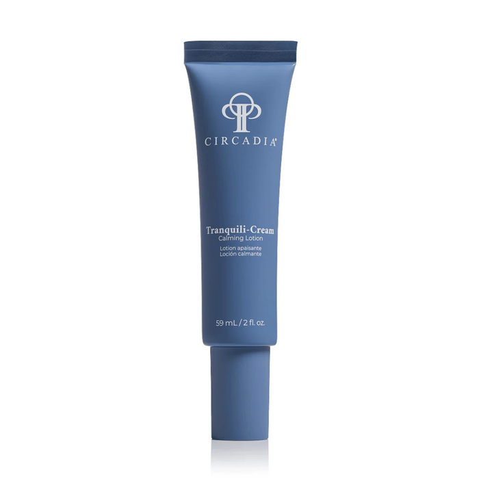 Tube of Tranquili-Cream | Circadia calming lotion in a sleek blue container, designed for soothing skincare and promoting wellness.