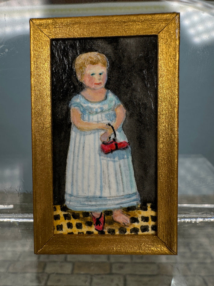 Unknown Artist Girl With Red Shoe Portrait Painting
