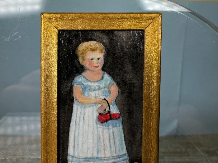 Unknown Artist Girl With Red Shoe Portrait Painting