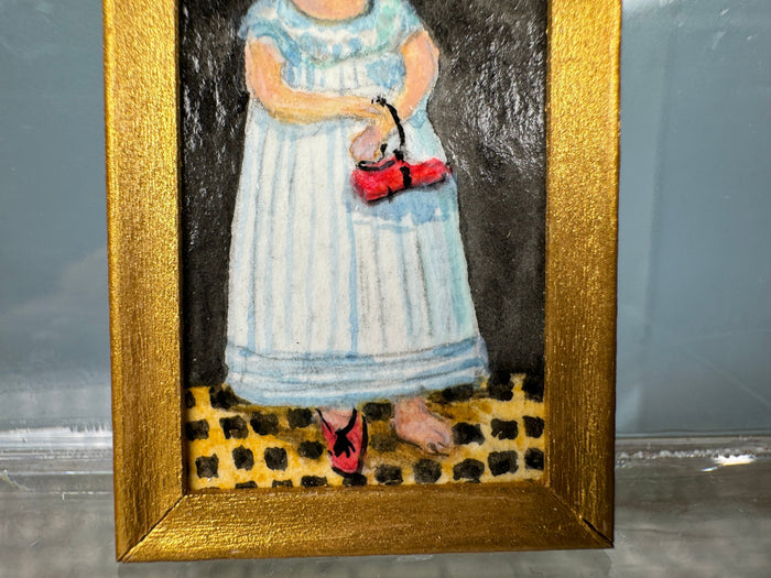 Unknown Artist Girl With Red Shoe Portrait Painting