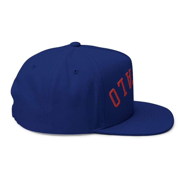 Upside Down Buffalo Football Flat Bill Snapback Hat – Embroidered Blue & Red Cap