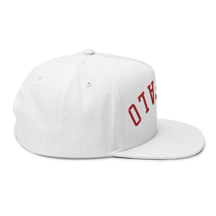 Upside Down Buffalo Football Flat Bill Snapback Hat – Embroidered Blue & Red Cap