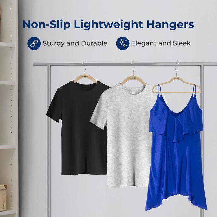 Velvet Hangers 50-Pack, Non-Slip, 360° Swivel Hook, Space-Saving, Ivory