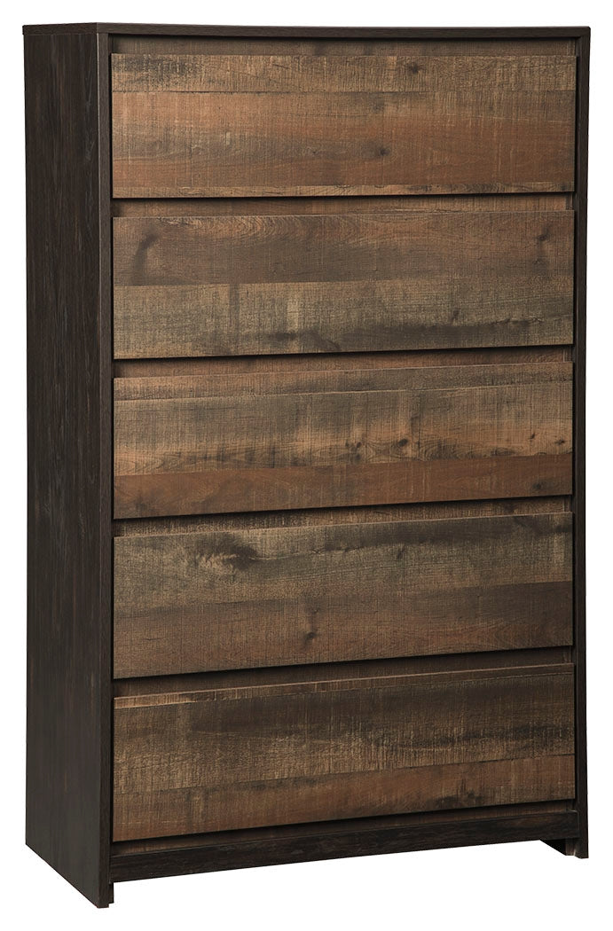 Windlore B320-46 Dark Brown Five Drawer Chest
