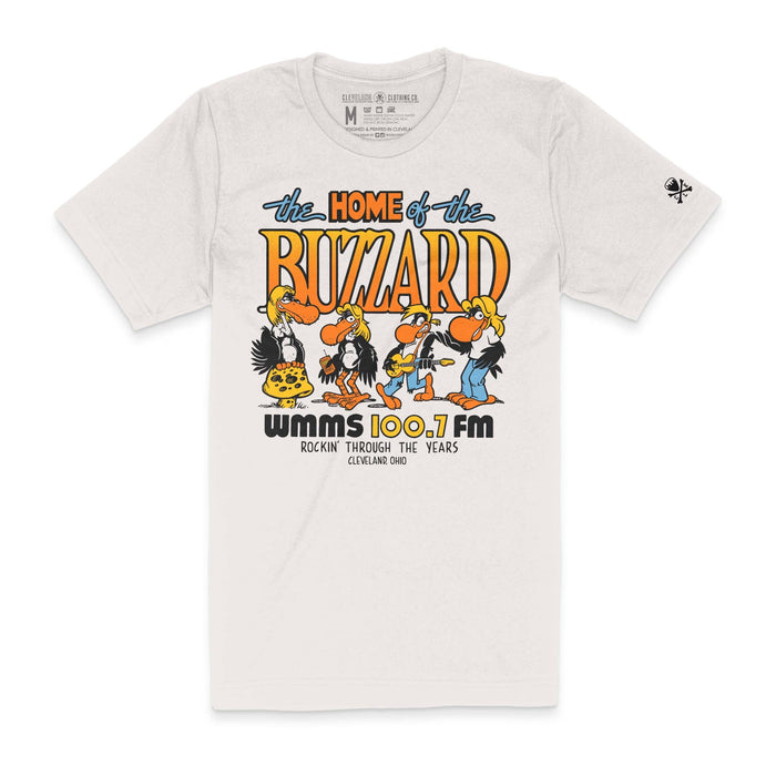 WMMS 100.7 FM The Buzzard - Rockin Through The Years - Mens/Unisex Crew T-Shirt  *Officially Licensed