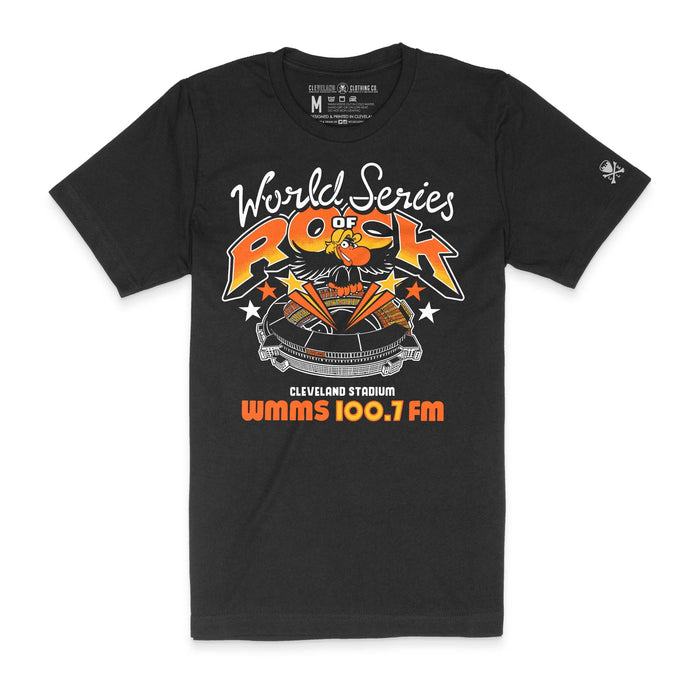 WMMS 100.7 FM The Buzzard - World Series Of Rock - Mens/Unisex Crew T-Shirt  *Officially Licensed