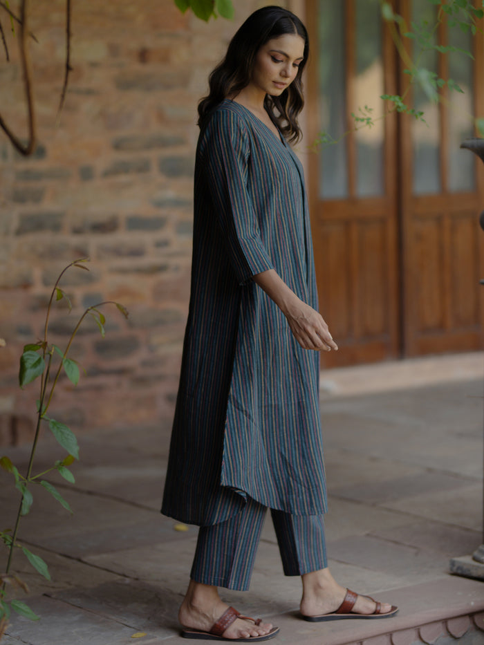 Women's Cotton A line Kurta with Pants