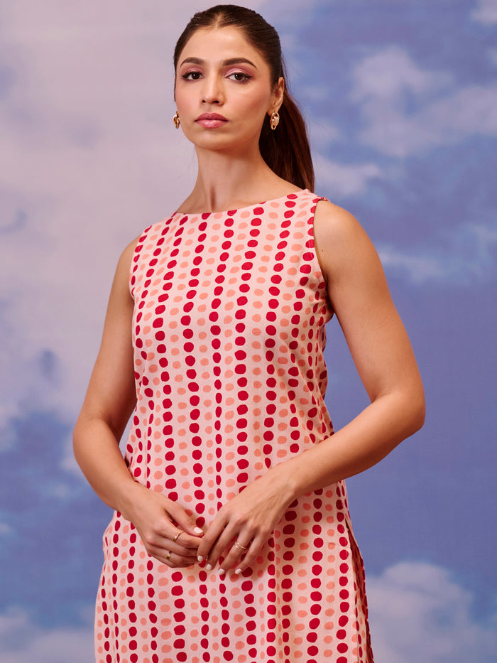 Women's Cotton Polka Dot Kurta With Trouser