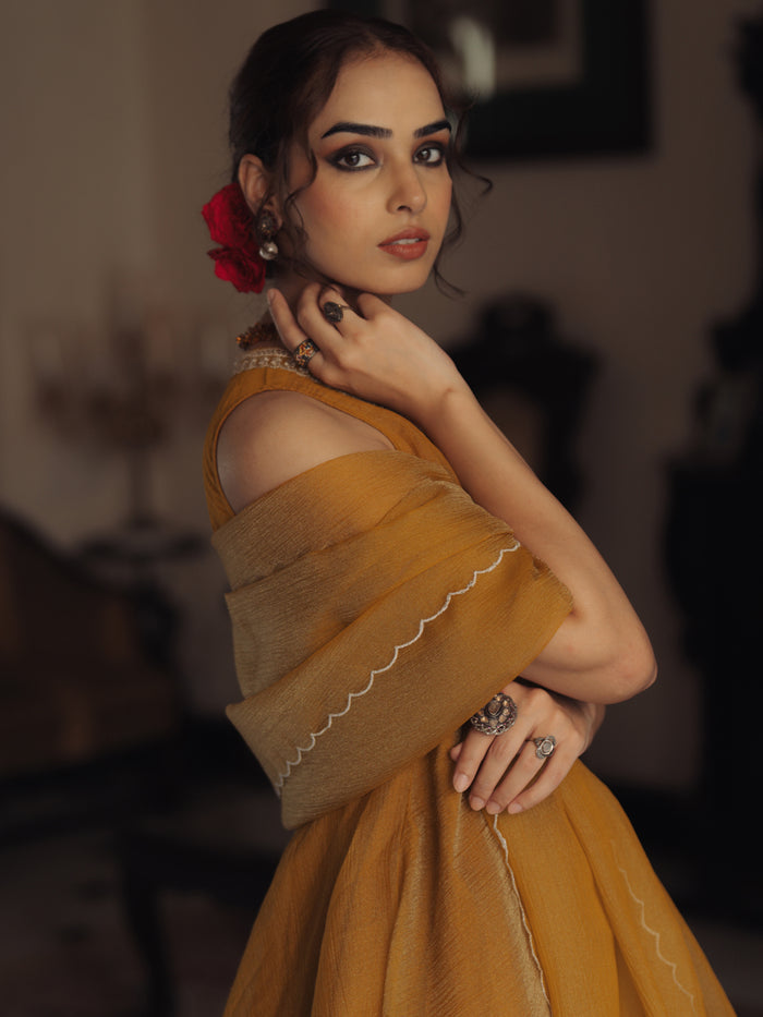 Women's Embroidered Peplum Sharara Set with Dupatta