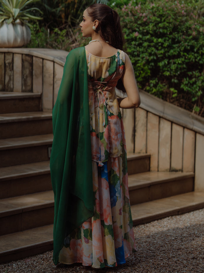 Women's Georgette kurta With Skirt And Dupatta