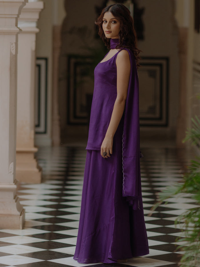 Women's Short Kurti Set With Skirt and Dupatta