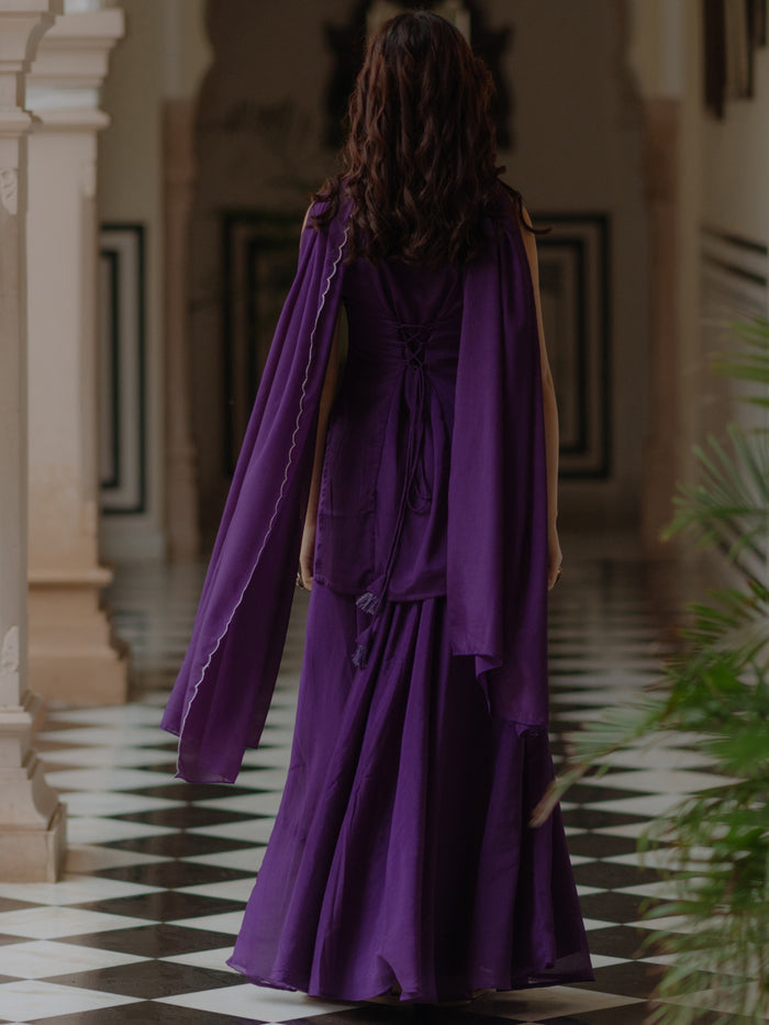 Women's Short Kurti Set With Skirt and Dupatta