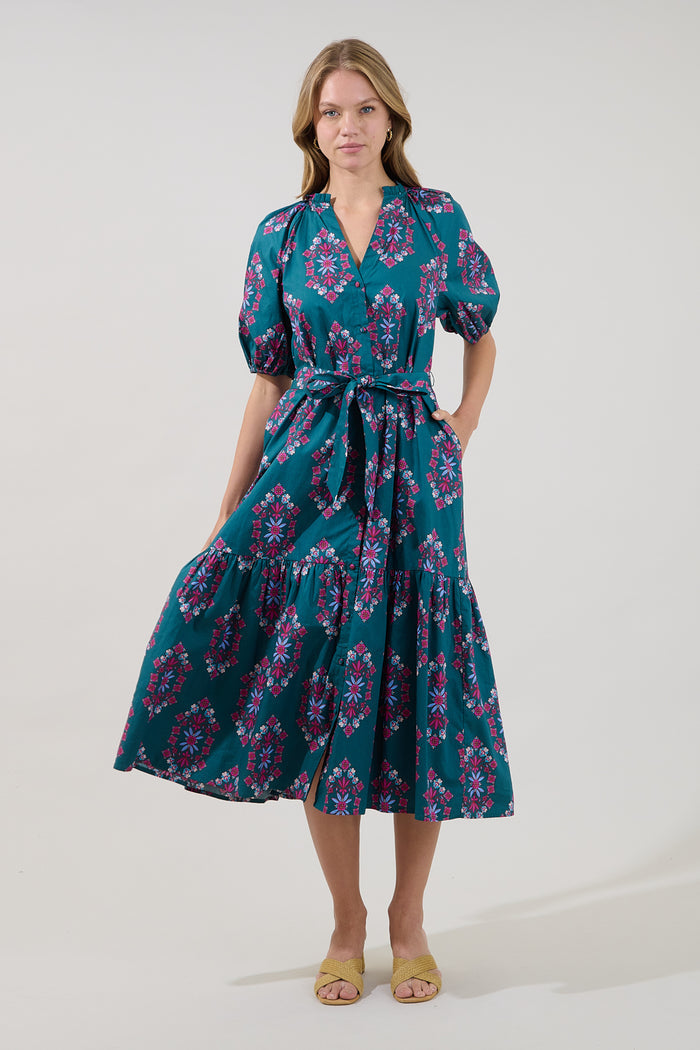 Wynette Tiered Midi Dress Folklore